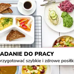 Pomysł na śniadanie do pracy: pożywna pasta z ciecierzycy, warzywa i pełnoziarniste pieczywo. Zdrowe i szybkie posiłki na wynos.