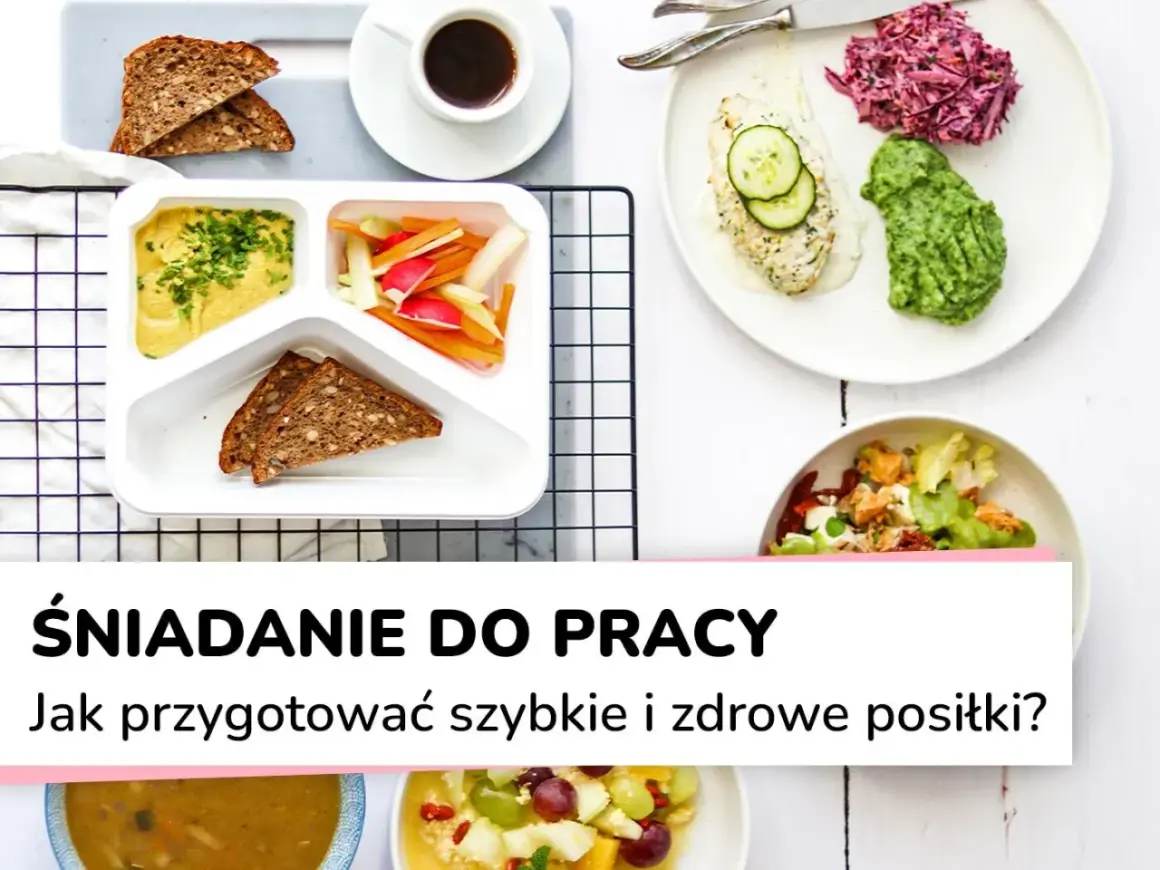 Pomysł na śniadanie do pracy: pożywna pasta z ciecierzycy, warzywa i pełnoziarniste pieczywo. Zdrowe i szybkie posiłki na wynos.